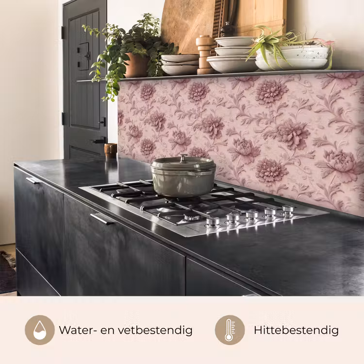 Reliëf - Pioenrozen - Roze keuken achterwand 2 middel 871 -usp_NL