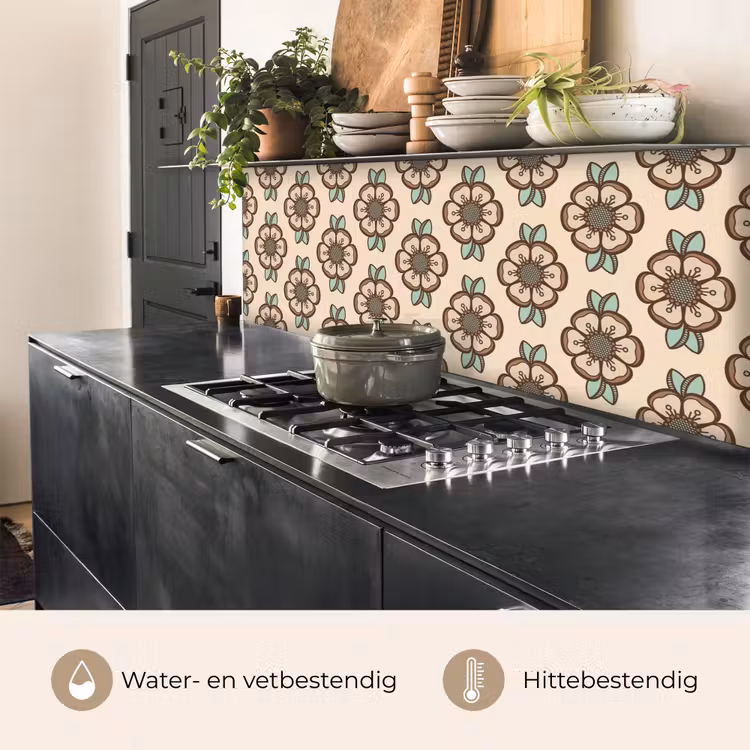 Retro - Bloemen - Design keuken achterwand 2 middel 871 -usp_NL