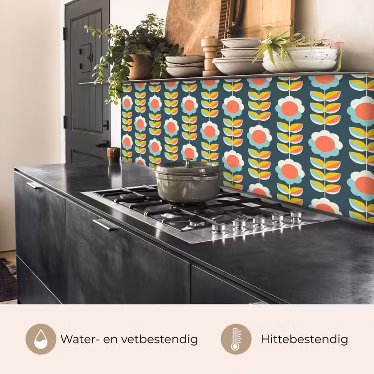 Retro - Bloemen - Scandinavisch keuken achterwand 2 middel 871 -usp_NL
