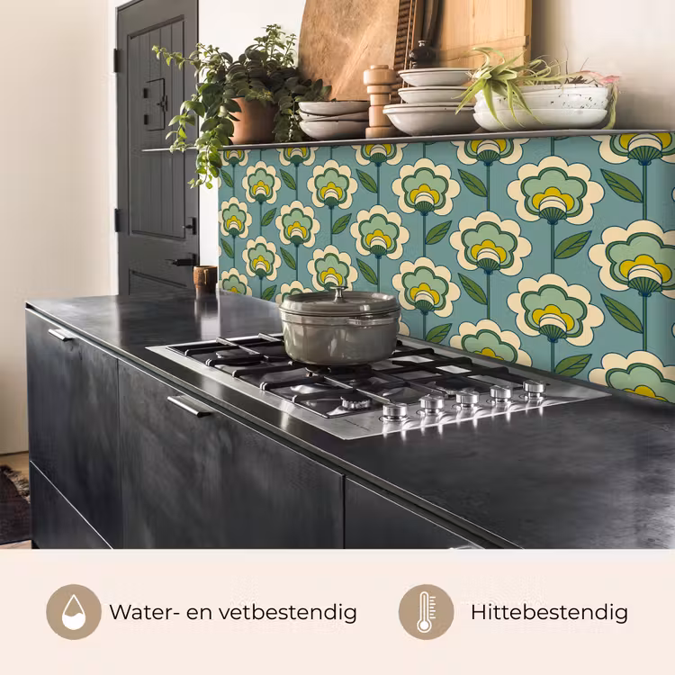Retro - Design - Jaren 70 - Bloem keuken achterwand 2 middel 871 -usp_NL