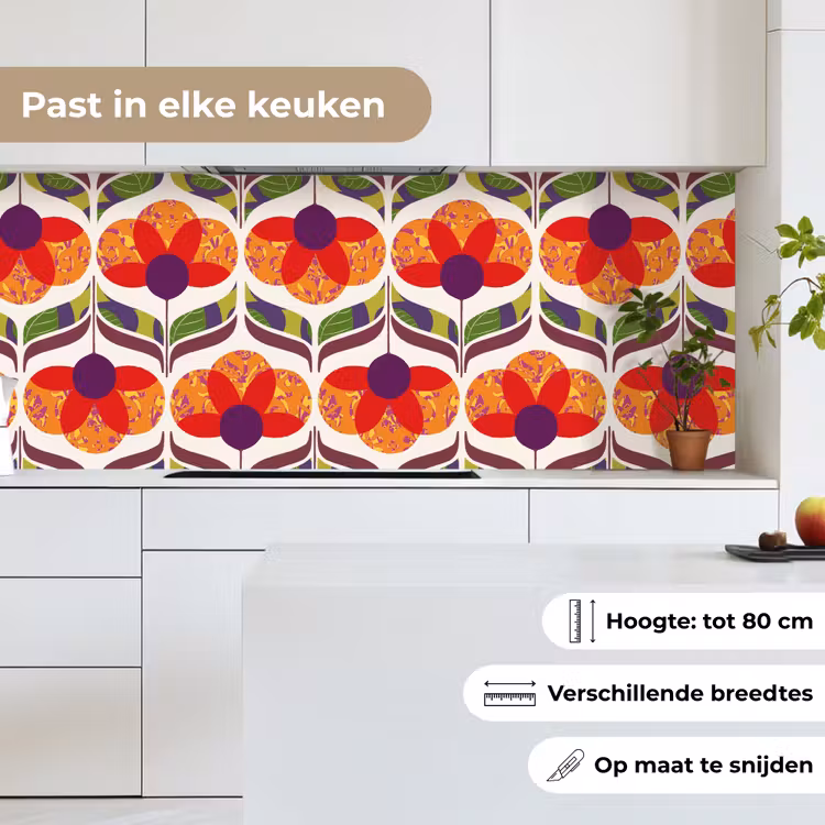 Retro - Flower Power - Vintage - Kleuren keuken achterwand 2 middel 871 -sfeer4_NL