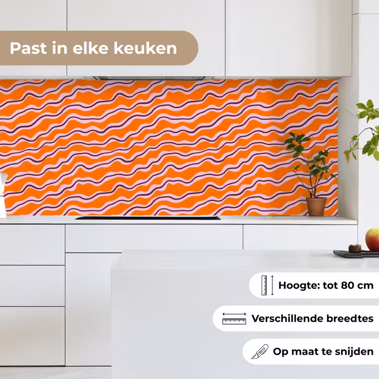 Retro - Golvend - Oranje keuken achterwand 2 middel 871 -sfeer4_NL