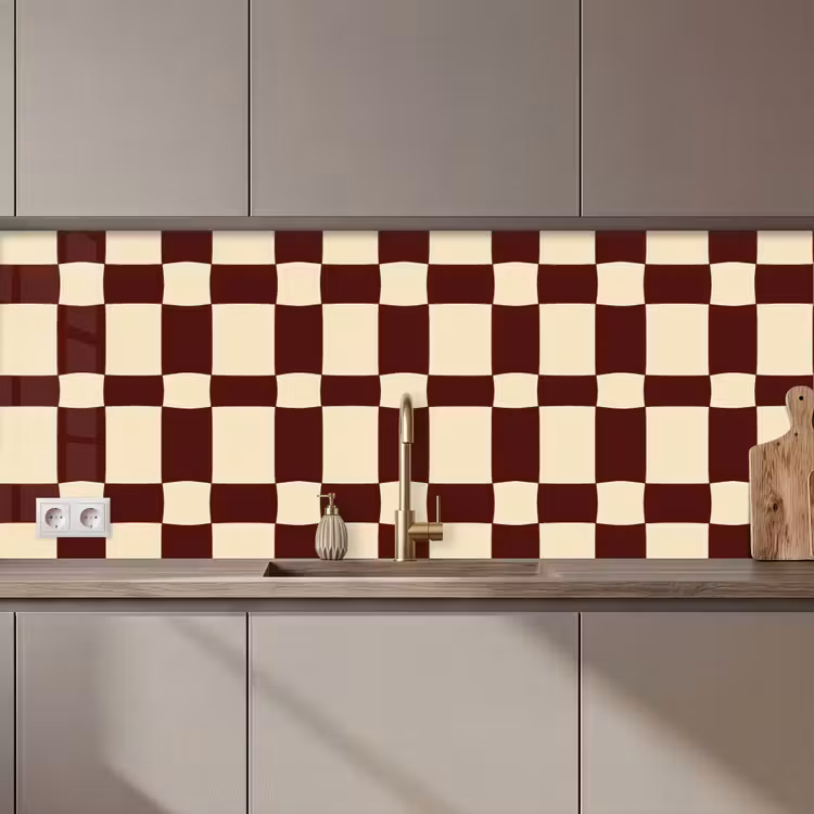 Retro - Patroon - Bruin keuken achterwand 2 middel 871 zz_3dshopping