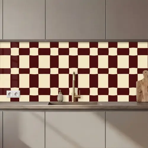 Keuken achterwand - Retro - Patroon - Bruin