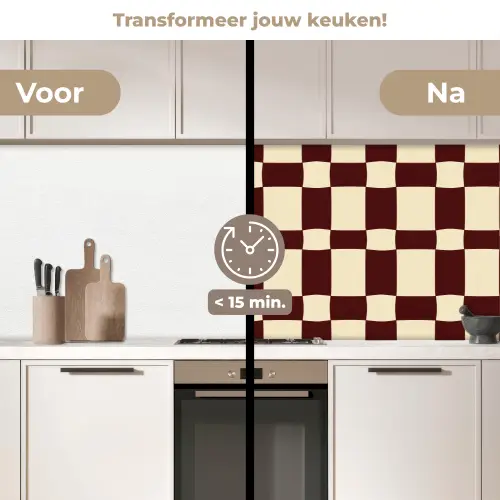Retro - Patroon - Bruin keuken achterwand 2 middel 871 -voor-na2_NL