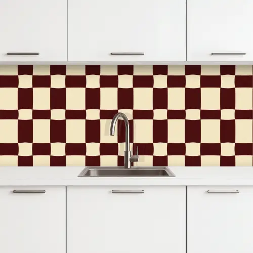 Retro - Patroon - Bruin keuken achterwand 2 middel 871 -3d
