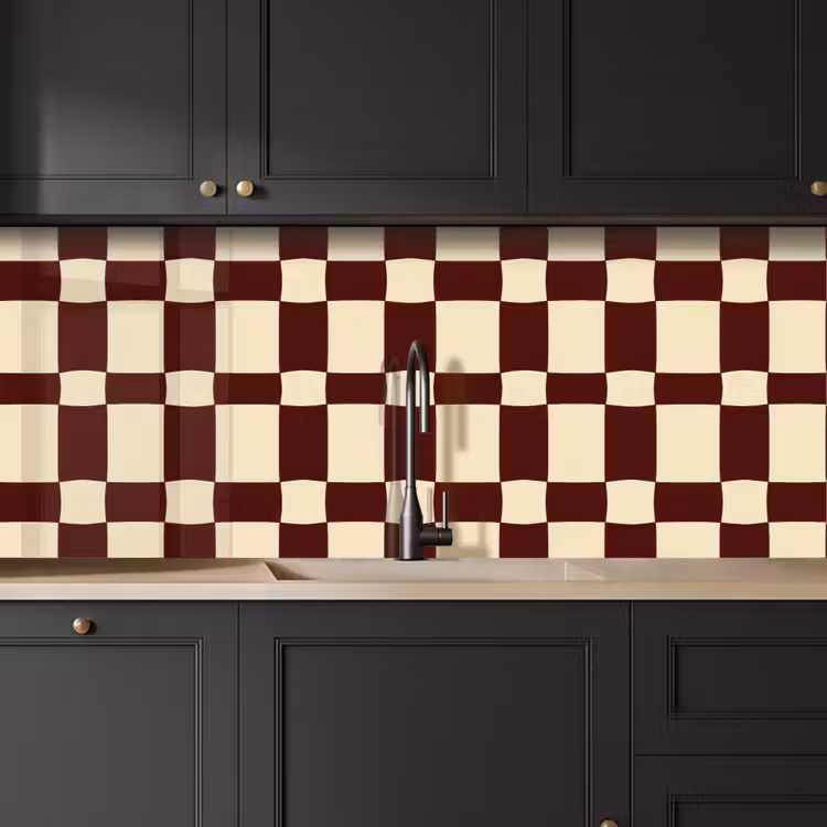 Retro - Patroon - Bruin keuken achterwand 2 middel 871 -sfeer1