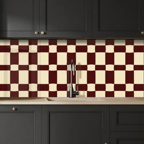 Retro - Patroon - Bruin keuken achterwand 2 middel 871 -sfeer1