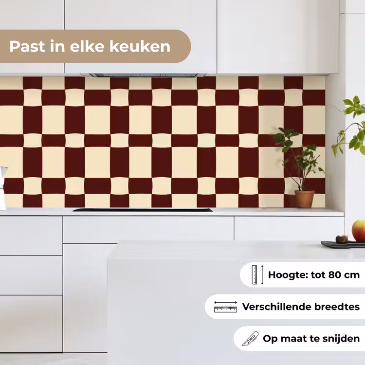 Retro - Patroon - Bruin keuken achterwand 2 middel 871 -sfeer4_NL