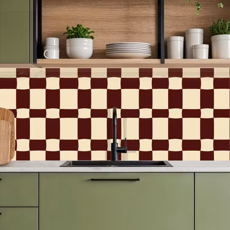 Retro - Patroon - Bruin keuken achterwand 2 middel 871 -sfeer3