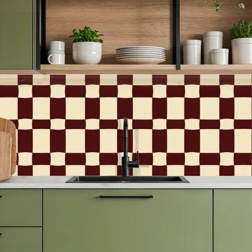 Retro - Patroon - Bruin keuken achterwand 2 middel 871 -sfeer3
