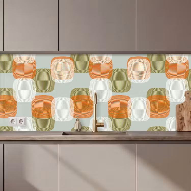 Retro - Patroon - Pastel keuken achterwand 2 middel 871 zz_3dshopping