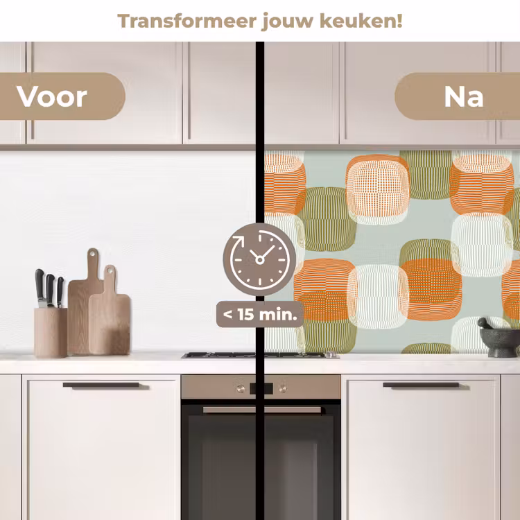 Retro - Patroon - Pastel keuken achterwand 2 middel 871 -voor-na2_NL