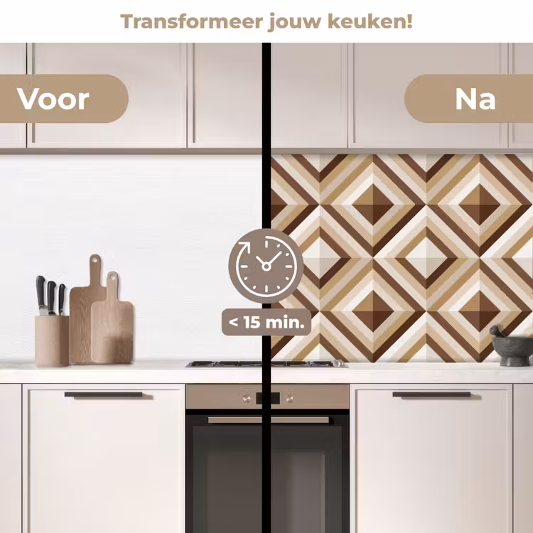 Retro - Ster - Design keuken achterwand 2 middel 871 -voor-na2_NL