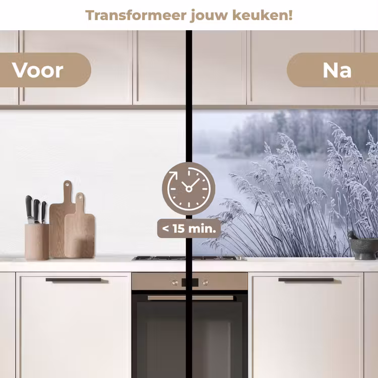Riet - Bevroren - Winter - Natuur keuken achterwand 2 middel -voor-na2_NL