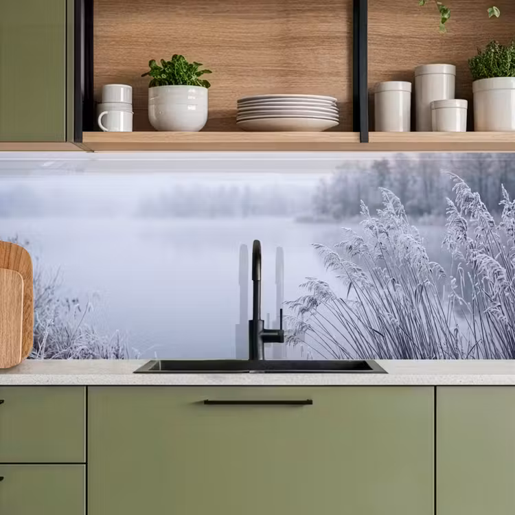 Riet - Bevroren - Winter - Natuur keuken achterwand 2 middel -sfeer3