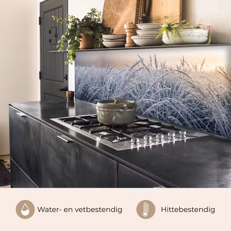 Rijp - Gras - Kristallen - Winter - Minimalistisch keuken achterwand 2 middel -usp_NL