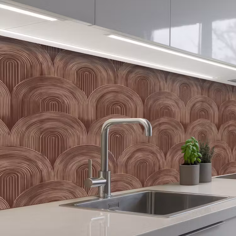 Ritmisch - Effect - Bruin keuken achterwand 2 middel 871 -3d_schuin