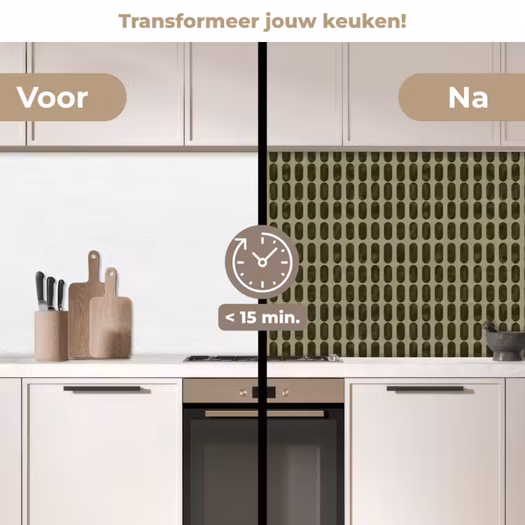 Ritmisch - Effect - Groen keuken achterwand 2 middel 871 -voor-na2_NL