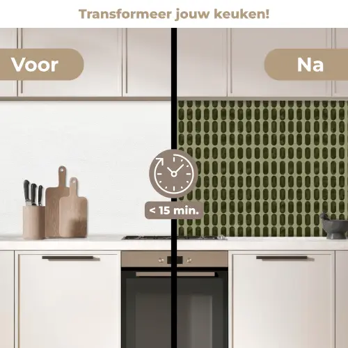 Ritmisch - Effect - Groen keuken achterwand 2 middel 871 -voor-na2_NL