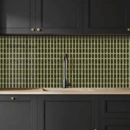Ritmisch - Effect - Groen keuken achterwand 2 middel 871 -sfeer1