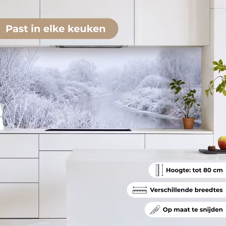 Rivier - Sneeuw - Bos - Winter - Schilderachtig keuken achterwand 2 middel -sfeer4_NL