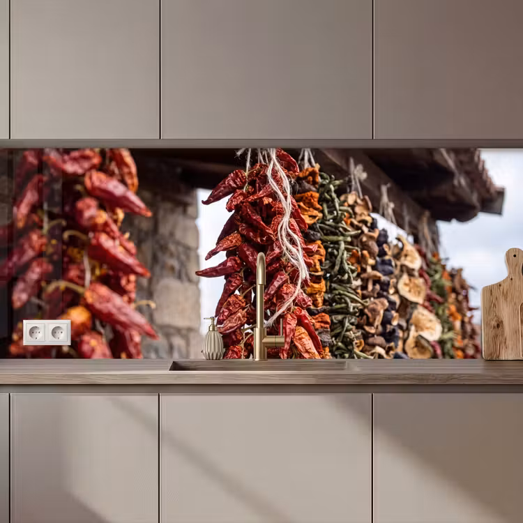 Keuken achterwand - Rode pepers - Eten - Rode pepers - Eten keuken achterwand 2 middel zz_3dshopping