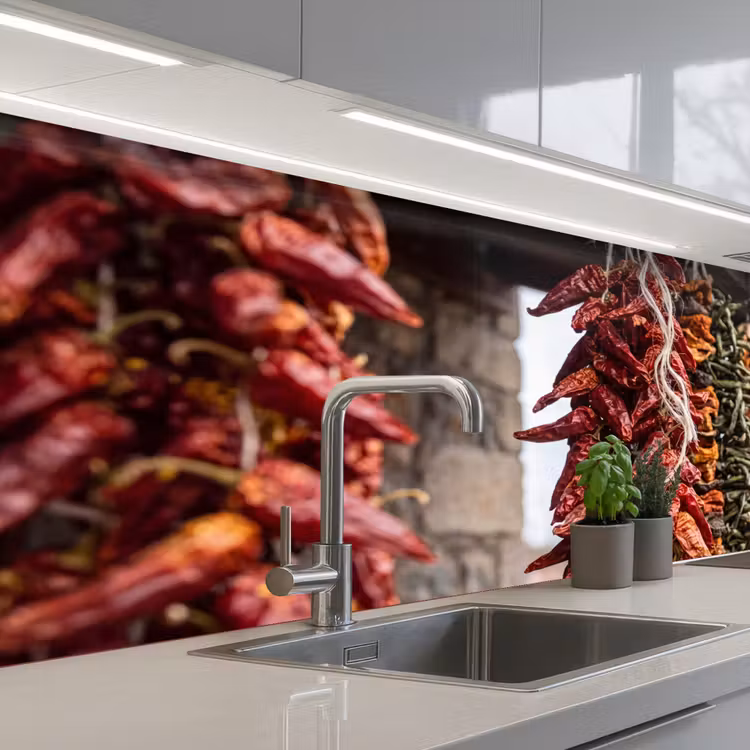 Keuken achterwand - Rode pepers - Eten - Rode pepers - Eten keuken achterwand 2 middel