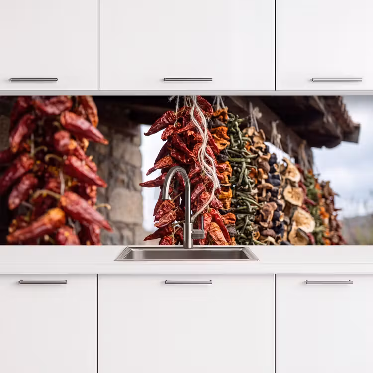 Keuken achterwand - Rode pepers - Eten - Rode pepers - Eten keuken achterwand 2 middel