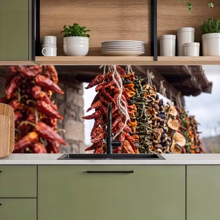 Keuken achterwand - Rode pepers - Eten - Rode pepers - Eten keuken achterwand 2 middel