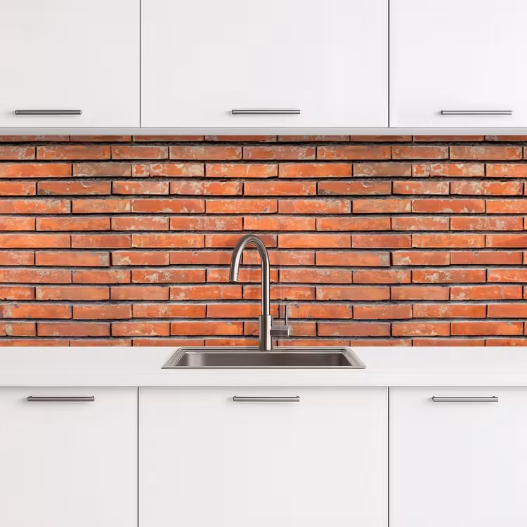 Rood - Bakstenen - Muur - Beschadiging keuken achterwand 2 middel 871 -3d