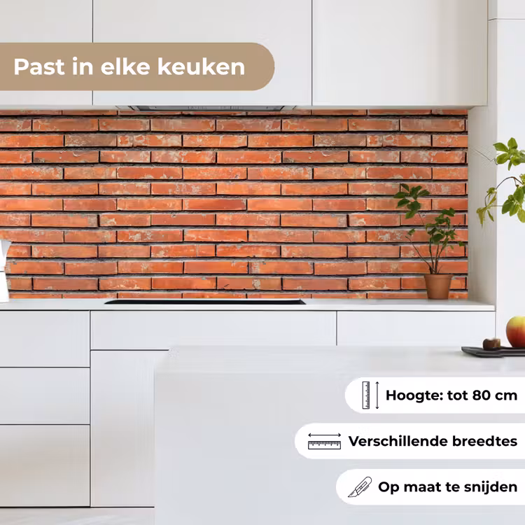 Rood - Bakstenen - Muur - Beschadiging keuken achterwand 2 middel 871 -sfeer4_NL