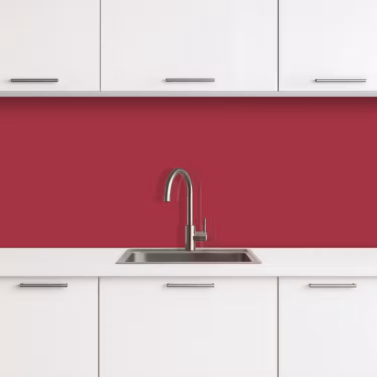 Rood - Effen kleur keuken achterwand 2 middel 871 -3d