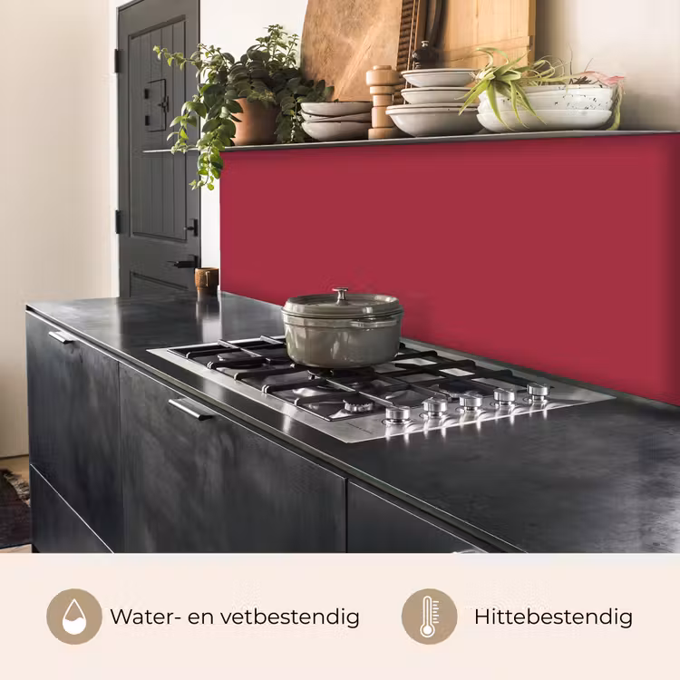 Rood - Effen kleur keuken achterwand 2 middel 871 -usp_NL