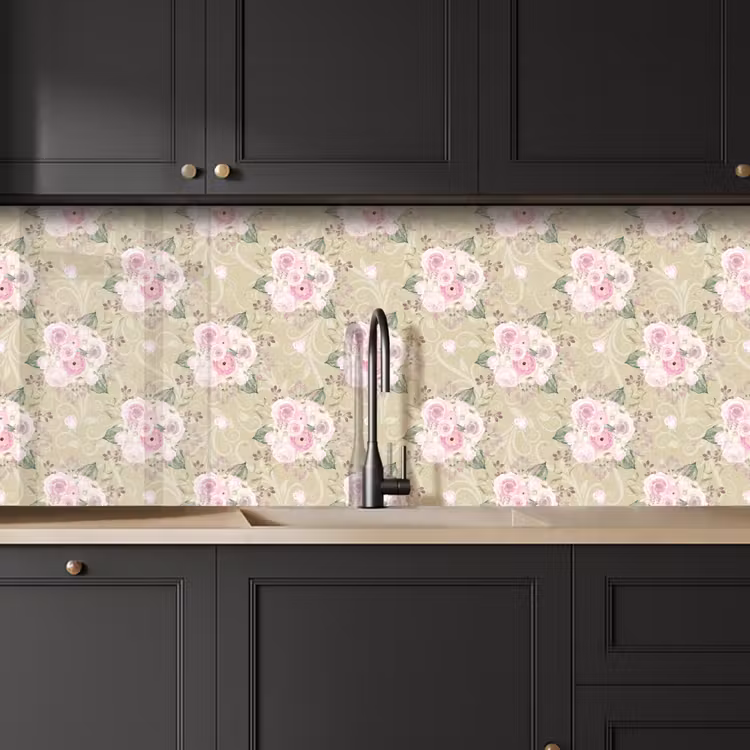 Roos - Patronen - Bloemen keuken achterwand 2 middel 871 -sfeer1