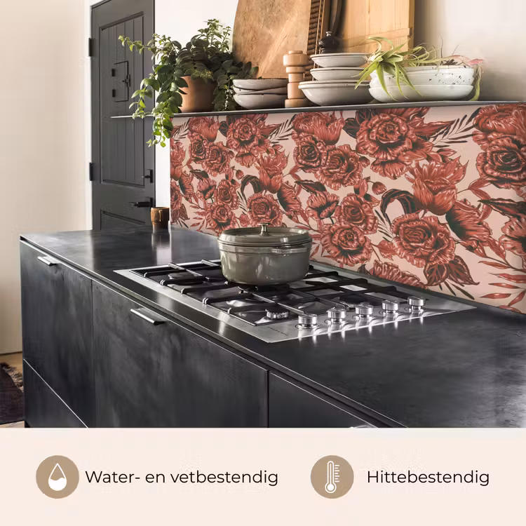 Roos - Patroon - Bloemen keuken achterwand 2 middel 871 -usp_NL