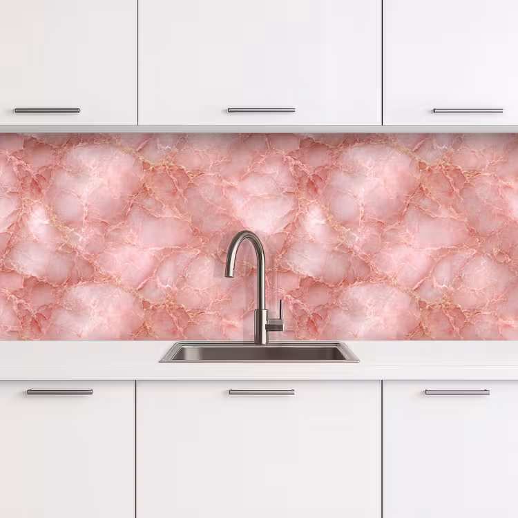 Roze - Kwarts - Goud - Marmer keuken achterwand 2 middel 871 -3d