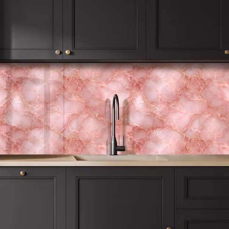 Roze - Kwarts - Goud - Marmer keuken achterwand 2 middel 871 -sfeer1