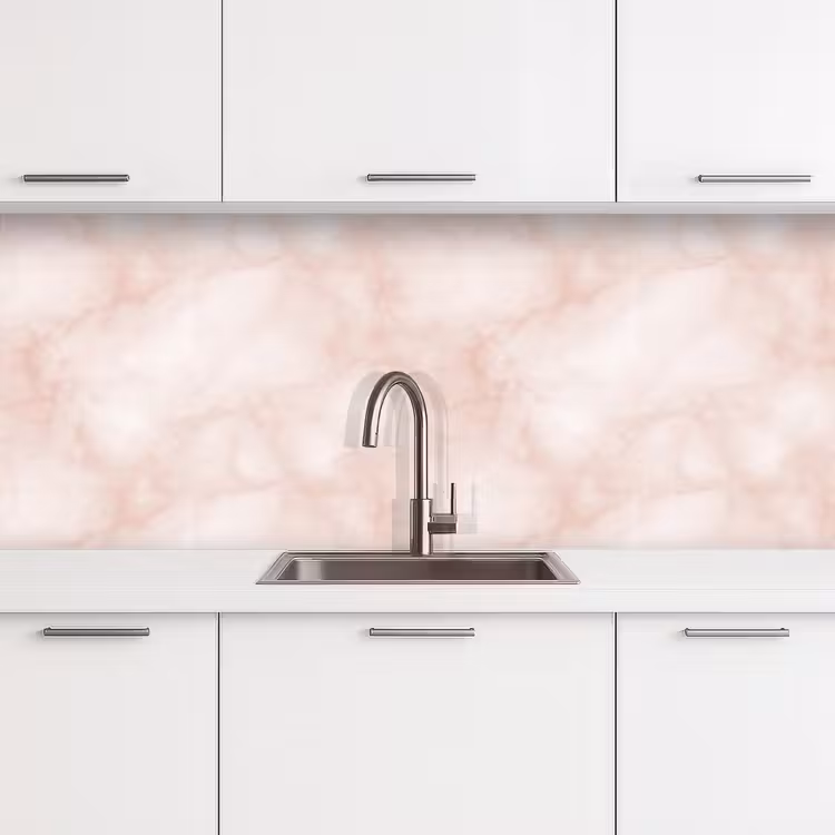 Roze - Marmer - Crème keuken achterwand 2 middel 871 -3d