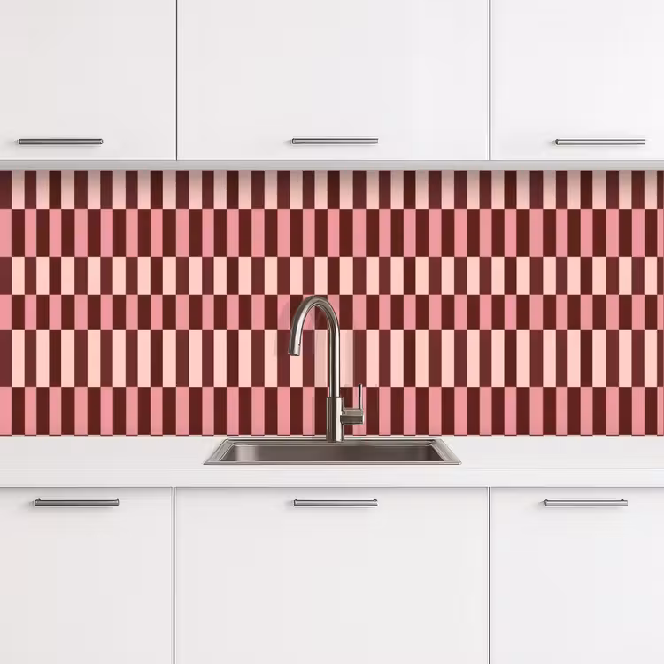 Roze - Rood - Blokjes keuken achterwand 2 middel 871 -3d