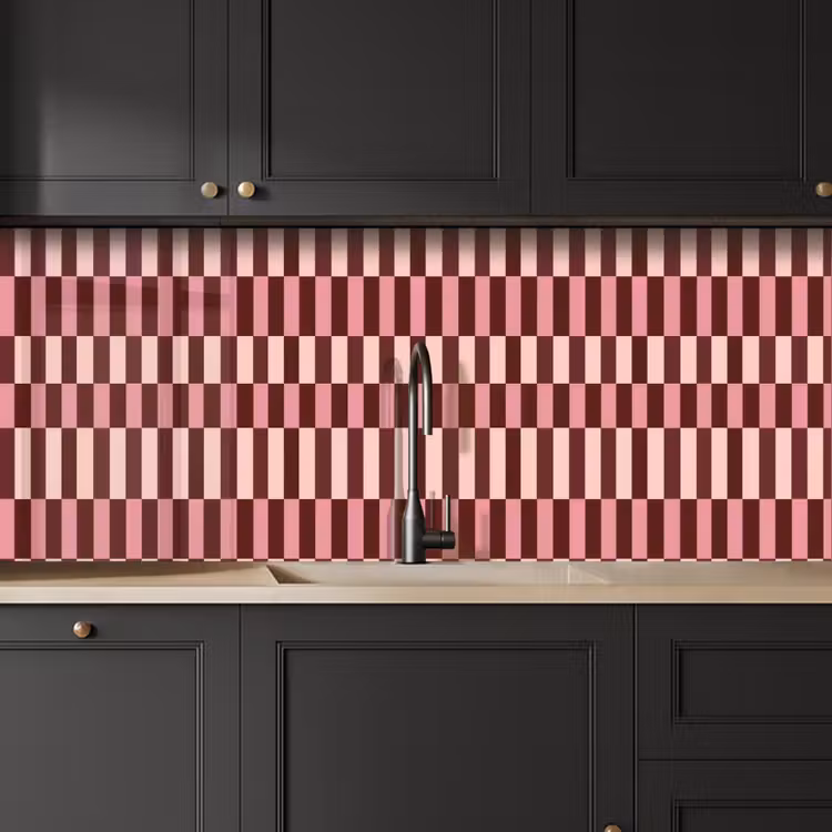 Roze - Rood - Blokjes keuken achterwand 2 middel 871 -sfeer1