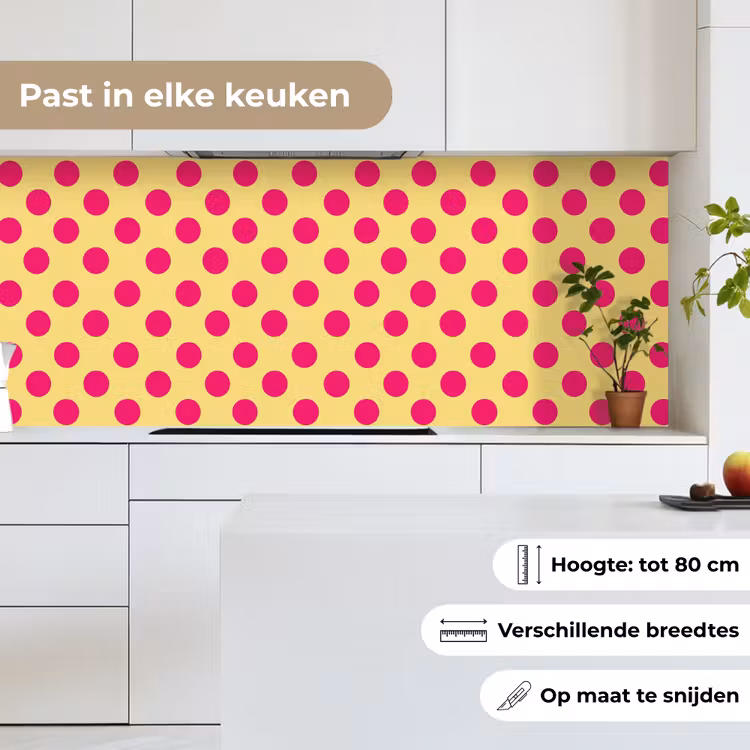 Roze - Stippen - Geel keuken achterwand 2 middel 871 -sfeer4_NL