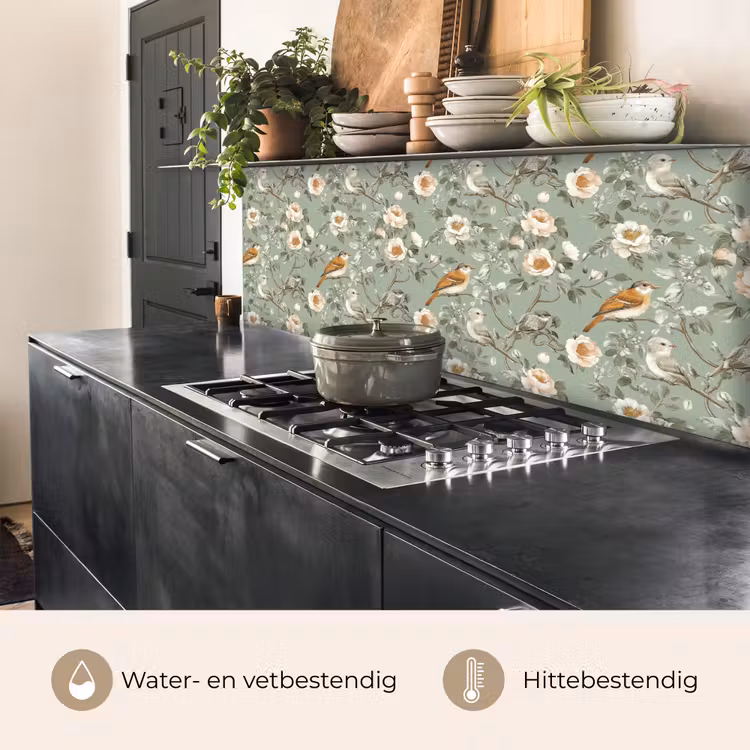 Roze - Vogels - Kleurrijk keuken achterwand 2 middel 871 -usp_NL
