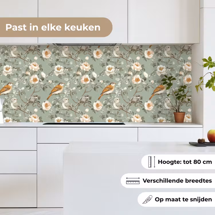 Roze - Vogels - Kleurrijk keuken achterwand 2 middel 871 -sfeer4_NL