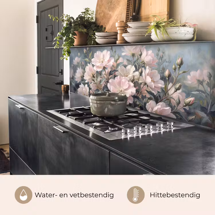 Rozen - Illustratie - Roze keuken achterwand 2 middel -usp_NL
