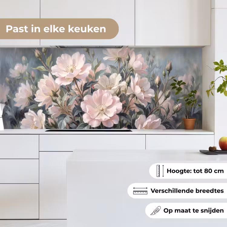 Rozen - Illustratie - Roze keuken achterwand 2 middel -sfeer4_NL