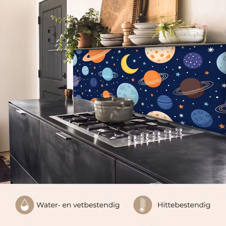 Ruimte - Planeten - Kleurrijk keuken achterwand 2 middel -usp_NL