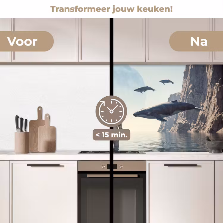 Keuken achterwand - Ruimtevaarder - Walvis - Fantasie - Ruimtevaarder - Walvis - Fantasie keuken achterwand 2 middel