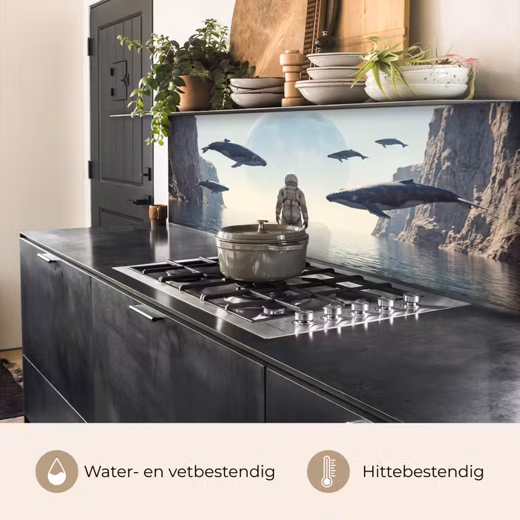 Keuken achterwand - Ruimtevaarder - Walvis - Fantasie - Ruimtevaarder - Walvis - Fantasie keuken achterwand 2 middel
