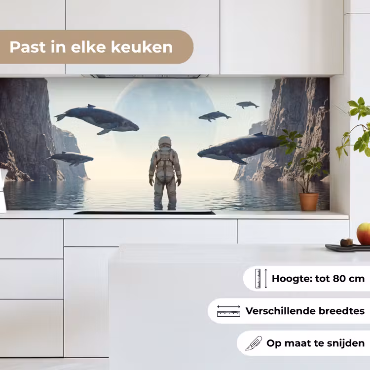 Keuken achterwand - Ruimtevaarder - Walvis - Fantasie - Ruimtevaarder - Walvis - Fantasie keuken achterwand 2 middel